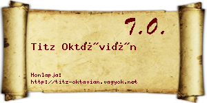Titz Oktávián névjegykártya